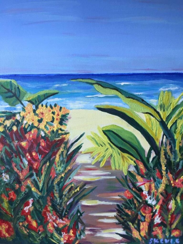Flowers by the sea